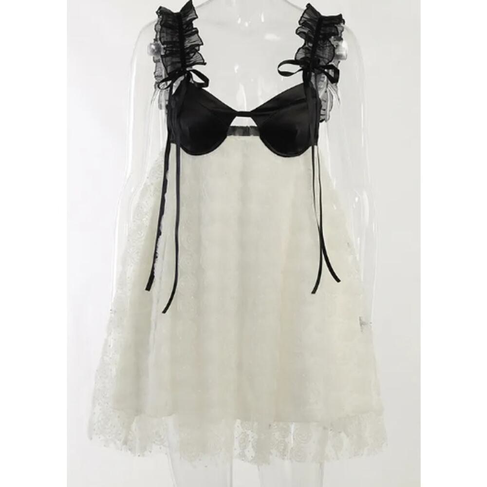 Chicgenes 3D Flower Dress Lace Mini Dress - Picture 5 of 6